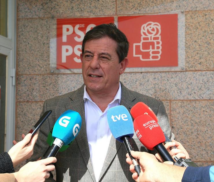 O portavoz parlamentario do PSdeG e candidato á Secretaría Xeral da formación, José Ramón Gómez Besteiro, en declaracións aos medios. PSDEG 