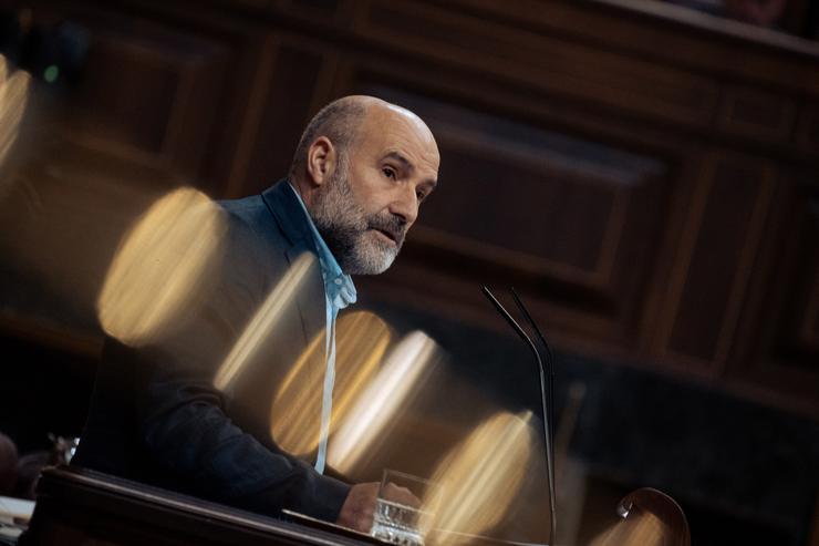 O deputado de BNG Néstor Rego intervén durante unha sesión de control ao Goberno, no Congreso dos Deputados, a 20 de marzo de 2024, en Madrid / Gabriel Luengas - Arquivo