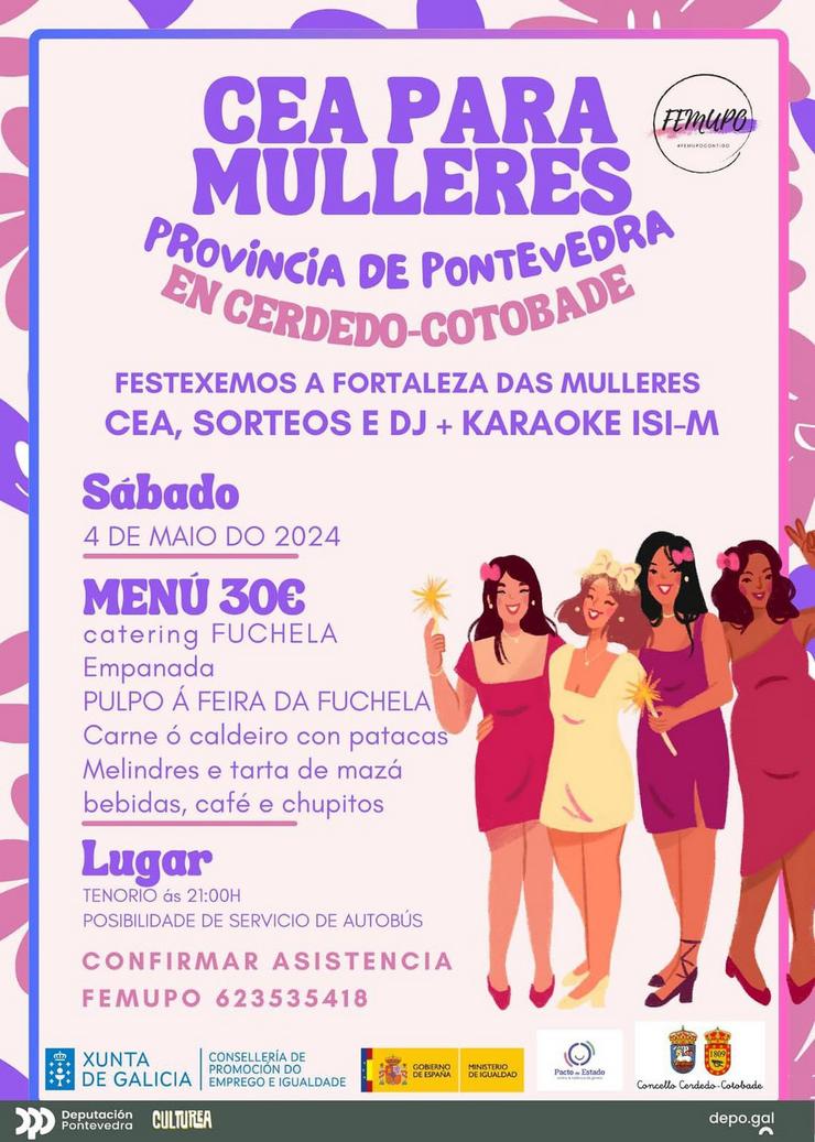 Cartel da cea de mulleres de Cerdedo-Cotobade (Pontevedra). REDES SOCIAIS / Europa Press