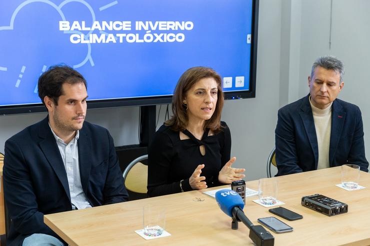 A vicepresidenta segunda en funcións, Ángeles Vázquez, informa o balance climático do inverno en Galicia.. XOÁN CRESPO / Europa Press