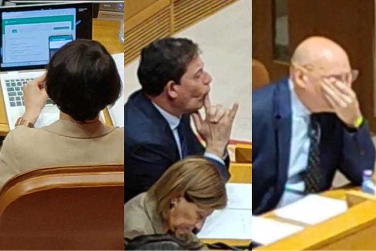 A oposición durante o discurso de investidura de Rueda / GC