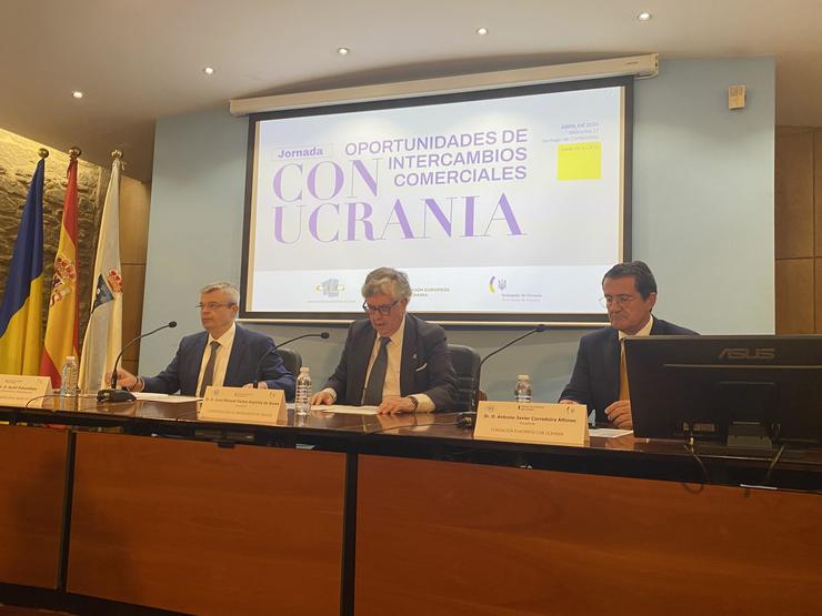 O embaixador de Ucraína durante a súa rolda de prensa na CEG / Europa Press