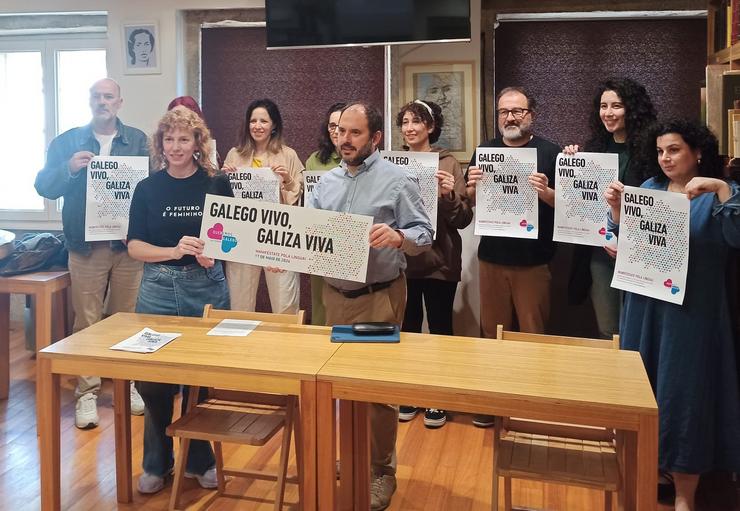 Queremos Galego presenta a manifestación do 17 de maio, nun acto coa actriz María Vázquez / Europa Press