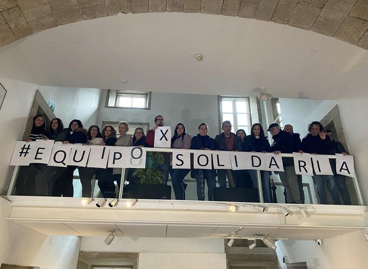 Entidades do terceiro sector chaman aos galegos a marcar a 'X Solidaria' na súa declaración da renda, en Santiago. 
