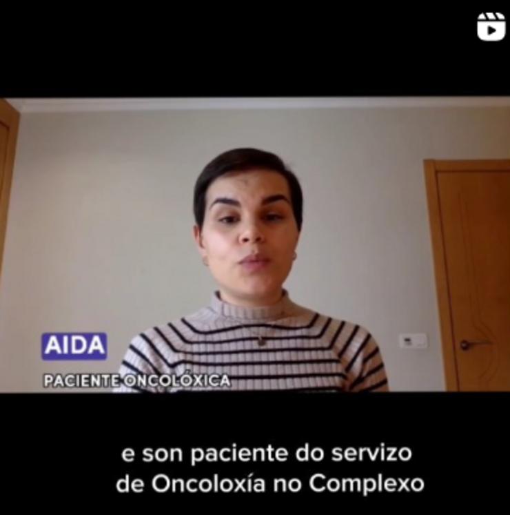 Captura vídeo do testemuño de Aida