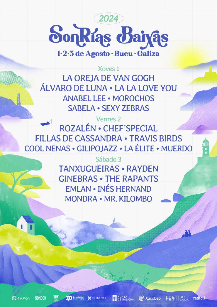 Cartel completo da próxima edición do festival /SonRías Baixas 