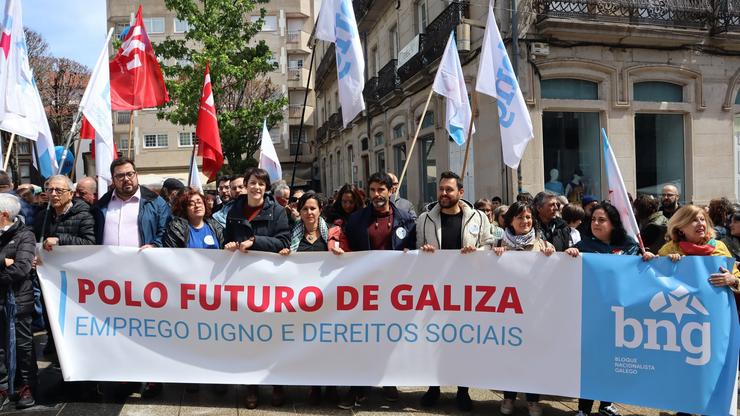 A portavoz nacional do BNG, Ana Pontón, participa na mobilización do Primeiro de Maio. BNG