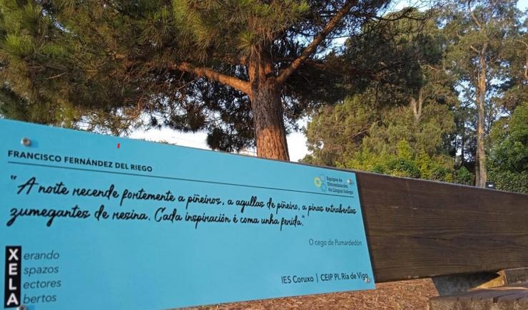 Alumnos en Vigo cobren as praias con versos de Luísa Villalta, protagonista do Día das Letras Galegas / CEIP RÍA DE VIGO