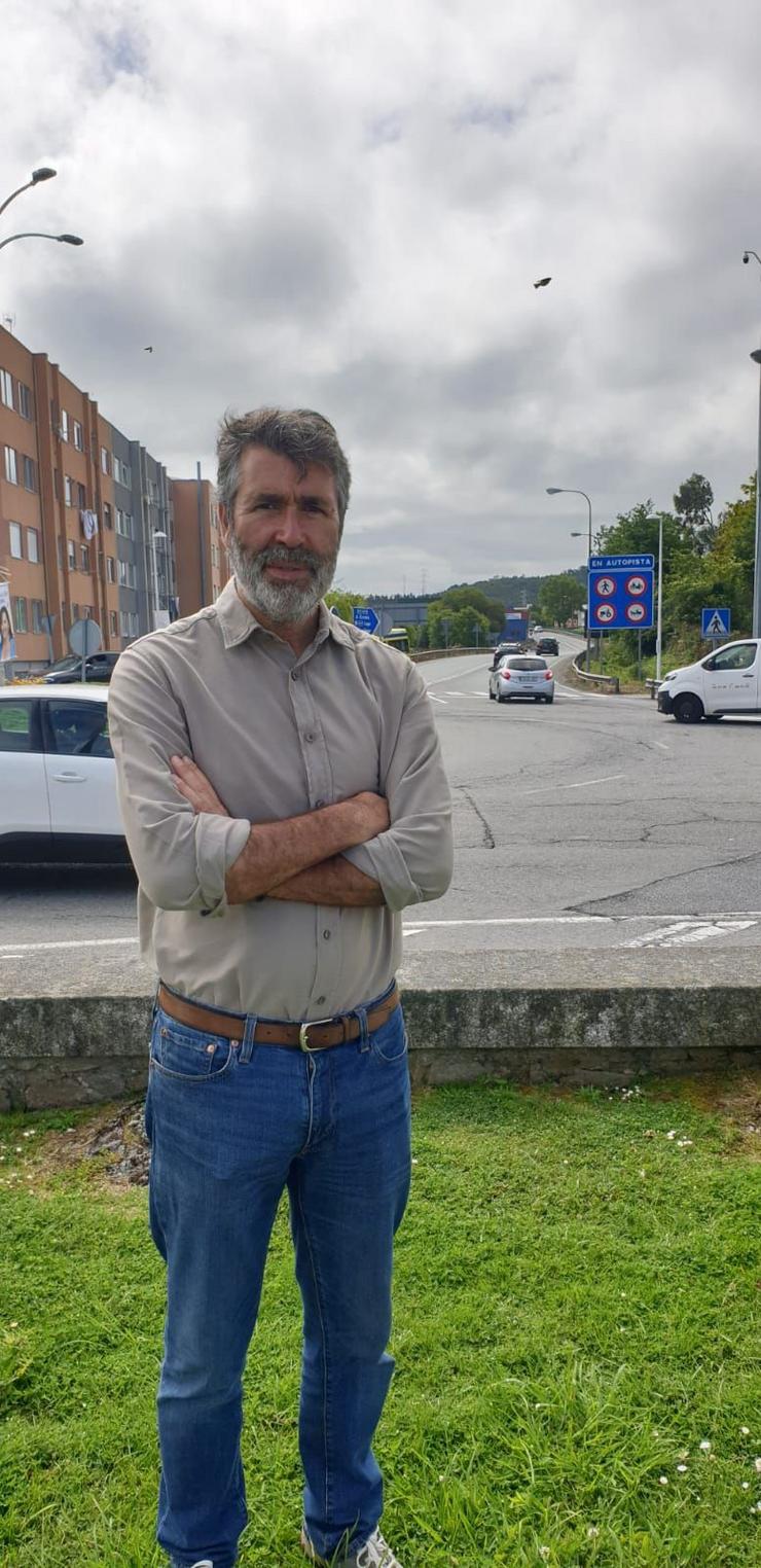 Juan Díaz Villoslada nunha das incorporacións á AP-9.. SUMAR GALICIA 