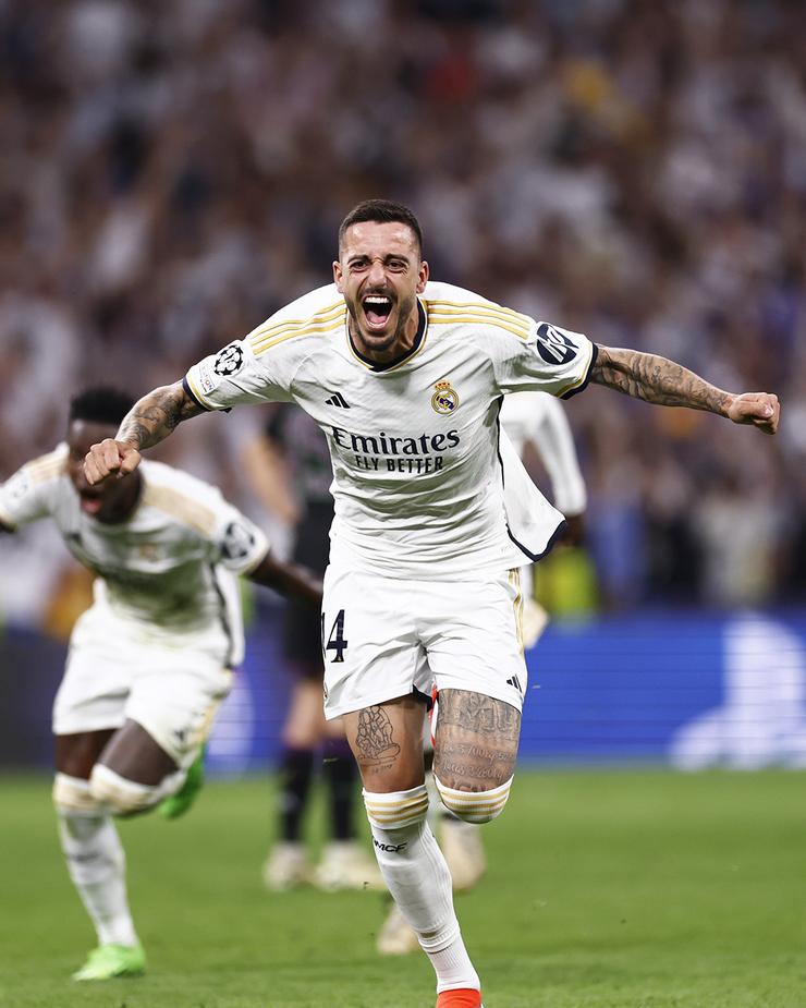 Joselu celebra o gol anotado /Real Madrid (X)