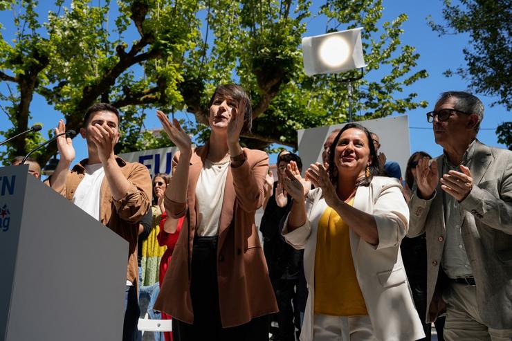 A portavoz nacional do BNG, Ana Pontón, e a candidata Ana Miranda, durante un acto este sábado / BNG