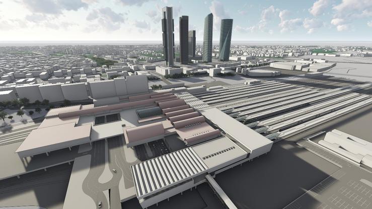 Simulación da futura nova estación de Chamartín.. MITMA 