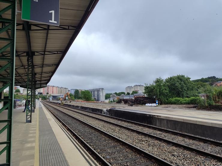Obras para a mellora da vía na Estación de Tren de Lugo / Arquivo