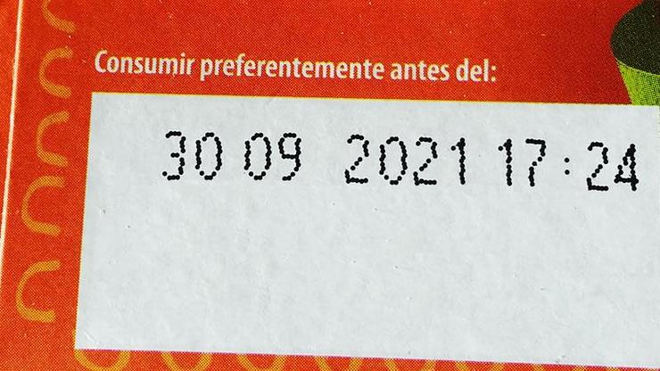 Consumo preferente nunha etiqueta 