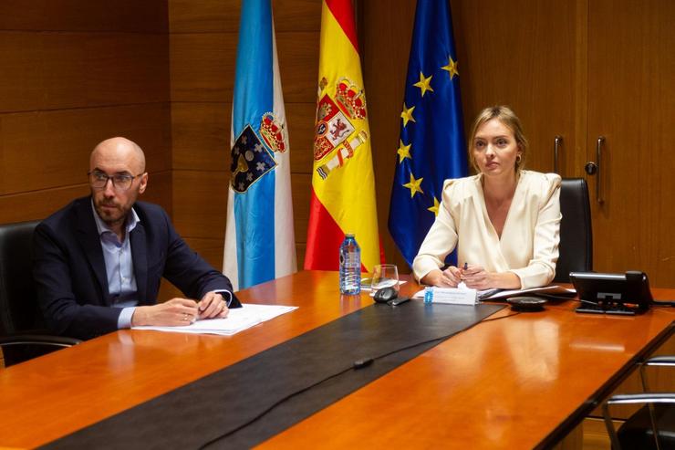 A conselleira de Política Social e Igualdade, Fabiola García, participa xunto ao director xeral de Familia, Infancia e Dinamización Demográfica, Jacobo Rei, na Conferencia Sectorial de Infancia e Mocidade.. XUNTA DE GALICIA / Europa Press