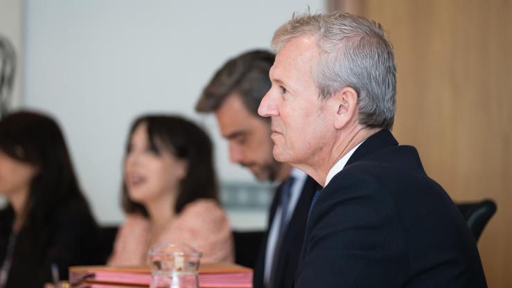 O presidente da Xunta, Alfonso Rueda, na reunión do Consello da Xunta / DAVID CABEZON 