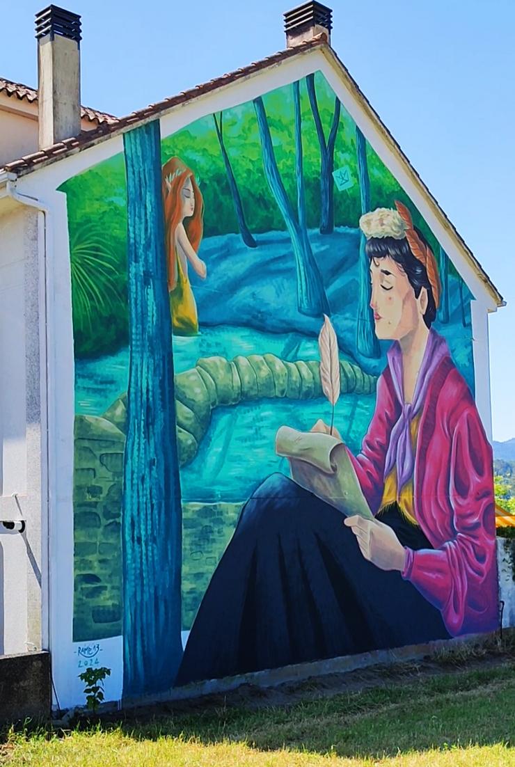 Mural de Rame13 en Brión no marco do festival Delas Fest / GC