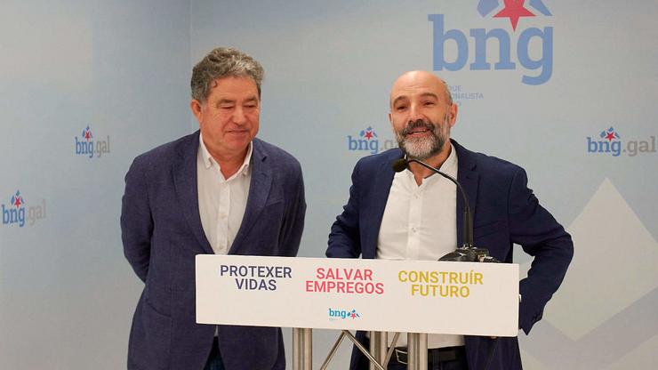 Miguel Anxo Fernández Lores con Néstor Rego nun acto do BNG / Bloque
