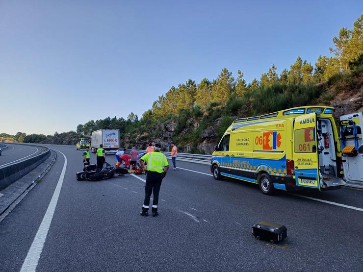 Accidente de motorista en Piñor. GARDA CIVIL / Europa Press