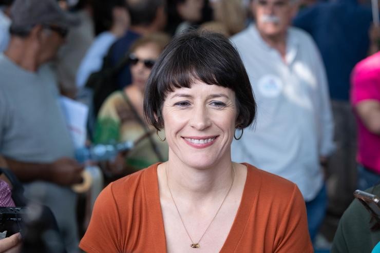 A portavoz nacional do BNG, Ana Pontón, durante unha manifestación que convocou o BNG con motivo do Día da Patria Galega, a 25 de xullo de 2024, en Santiago de Compostela / César Arxina - Arquivo