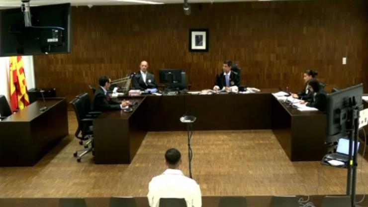 O futbolista Hugo Mallo durante o xuízo celebrado este xoves na Audiencia Provincial de Barcelona / TSJC - Arquivo
