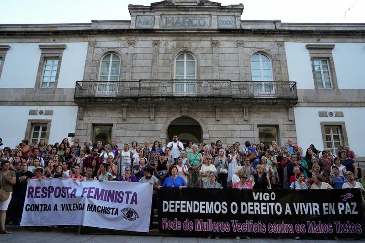 Imaxe da concentración deste martes en Vigo.. ADRIAN IRAGO-EUROPA PRESS / Europa Press