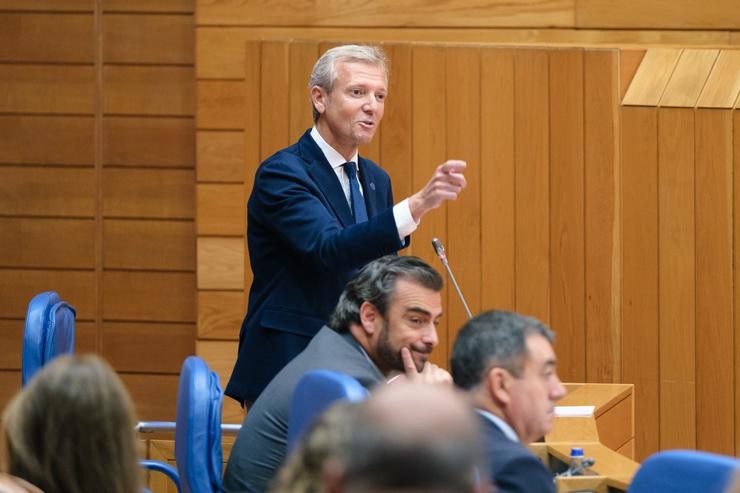 O presidente da Xunta, Alfonso Rueda, na sesión de control.. Xunta de Galicia / Europa Press