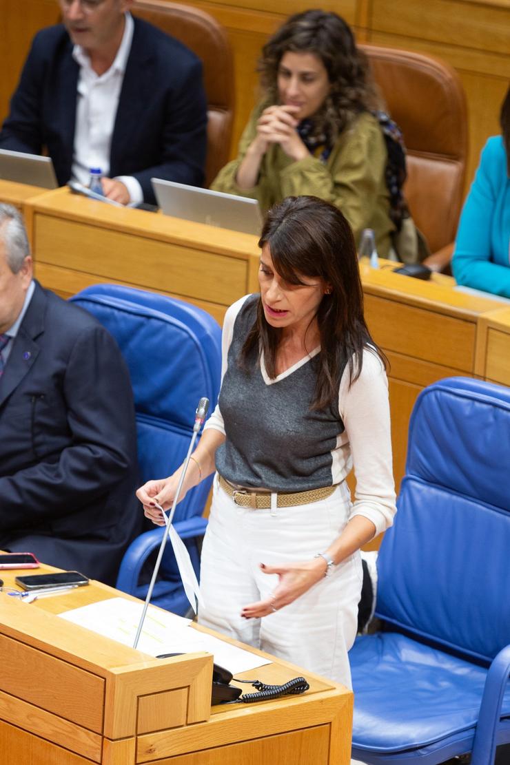 A conselleira de Vivenda e Planificación de Infraestruturas, María Martínez Allegue, no Parlamento de Galicia.. XUNTA / Europa Press