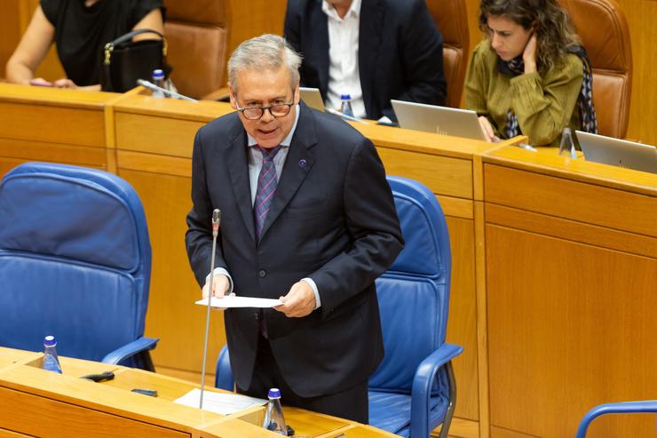 O conselleiro de Sanidade, Antonio Gómez Caamaño, no Parlamento de Galicia.. XUNTA / Europa Press