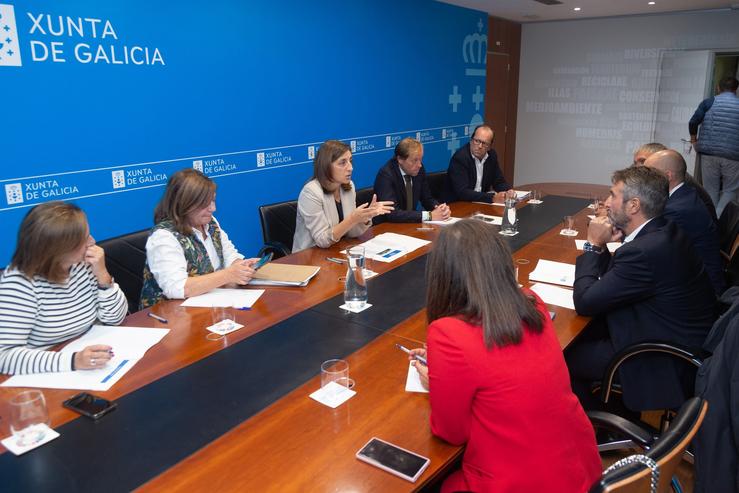 A conselleira de Medio Ambiente e Cambio Climático, Ángeles Vázquez, na reunión coa Fegamp para informar o canon de Sogama / XUNTA