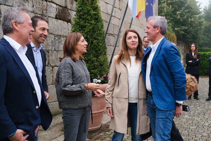O presidente da Xunta, Alfonso Rueda, no retiro cos seus conselleiros en Sober. DAVID CABEZON @ XUNTA