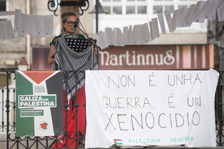 Lectura dos nomes dos nenos palestinos asasinados por Israel en Gaza nun acto contra o xenocidio 