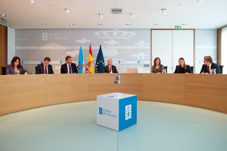 O titular do Goberno galego, Alfonso Rueda, preside a reunión do Consello da Xunta.. XUNTA / Europa Press