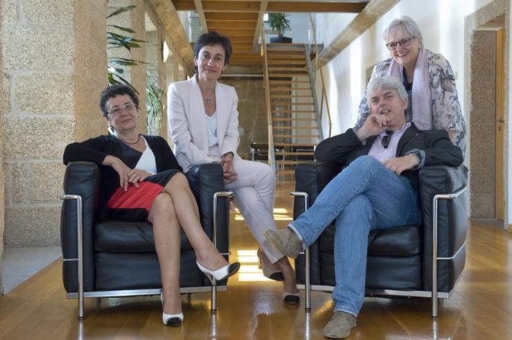 Rosario Álvarez, Dolores Vilavedra, María Xosé Porteiro e Xosé Manoel Núñez Seixas, da Comisión Executiva do Consello da Cultura Galega (CCG) /to: CCG.