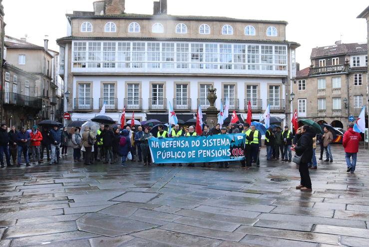 Concentración de pensionistas da CIG en Santiago. CIG / Europa Press