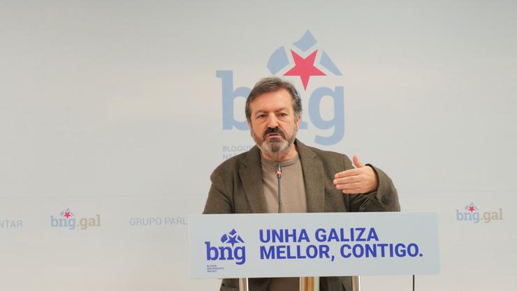 O viceportavoz parlamentario do BNG Luís Bará en rolda de prensa / BNG
