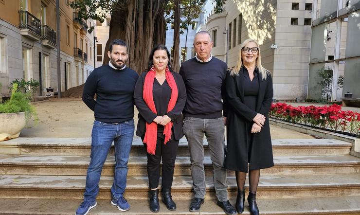 A eurodeputada do BNG Ana Miranda xunto a V.Marzá, Joan.Baldoví e MJ.Amigó. BNG / Europa Press