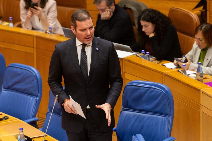 O conselleiro de Cultura, Lingua e Xuventude, José López Campos, no Parlamento de Galicia. XUNTA DE GALICIA / Europa Press