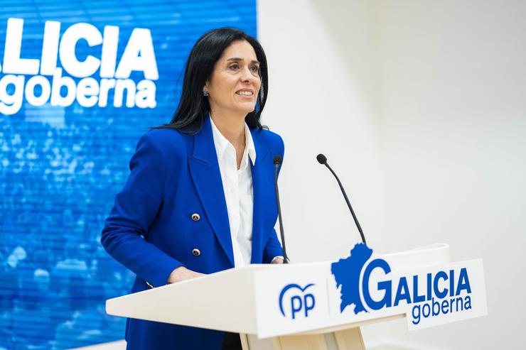 A secretaria xeral do PPdeG, Paula Prado, en rolda de prensa / ÍÑIGO ROLÁN - PPDEG