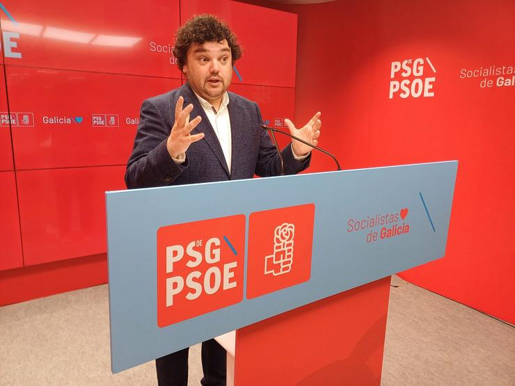 O portavoz da Executiva do PSdeG, Xullo Torrado, en rolda de prensa. PSDEG / Europa Press