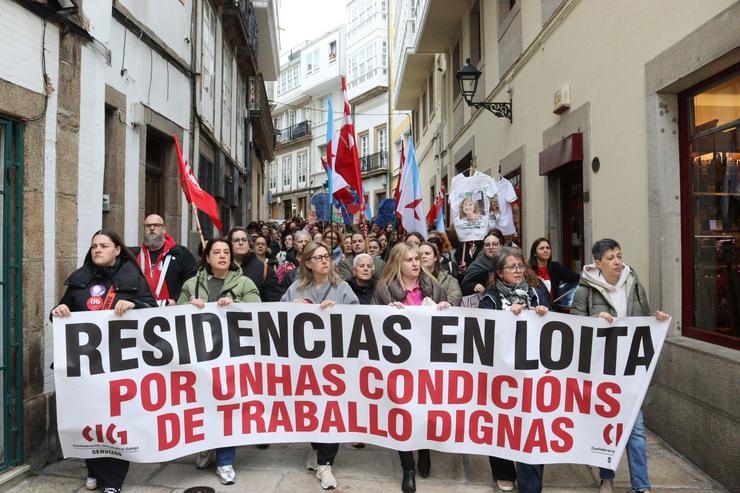 Mobilización de traballadoras de residencias privadas. CIG / Europa Press