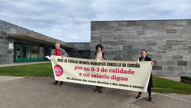 Protesta de traballadoras de escolas infantís municipais. CIG / Europa Press