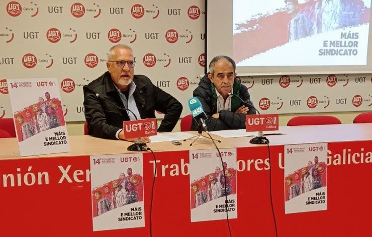 O secretario de Organización e Administración de UXT Galicia, José Luís Fernández, e o secretario xeral de UXT Galicia, José Antonio Gómez. UXT / Europa Press