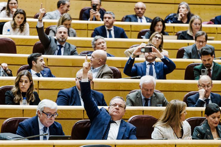 Arquivo - Senadores durante unha sesión plenaria extraordinaria, no Senado 