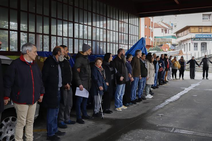 Concentraicón polo peche da antiga estación de buses de Vigo. En Vigo a 9 de febreiro de 2025 / ADRIÁN IRAGO