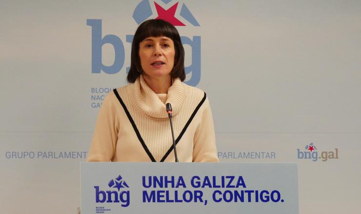 A portavoz nacional do BNG, Ana Pontón, en rolda de prensa. BNG / Europa Press