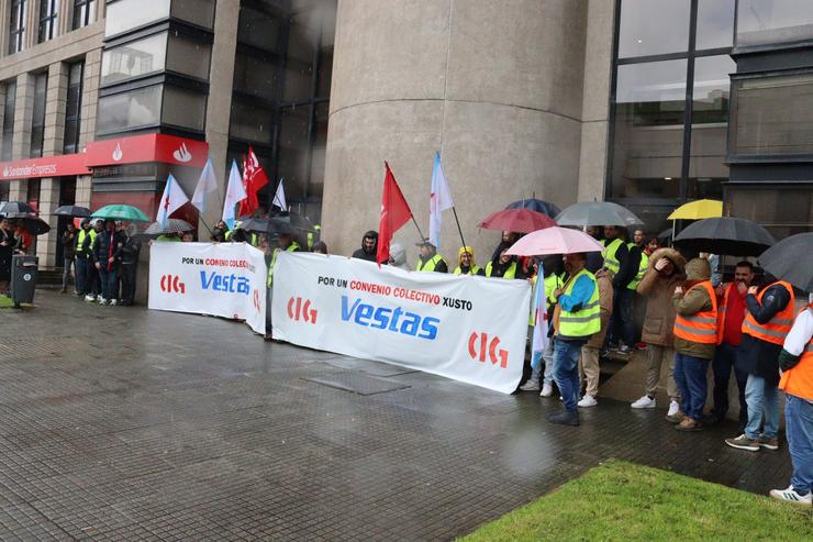Protesta de persoal de Vestas Eólica / CIG