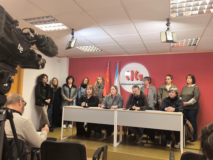 Rolda de prensa de CIG-Servizos para informar da convocatoria dunha folga en residencias e centros de día privados / Europa Press