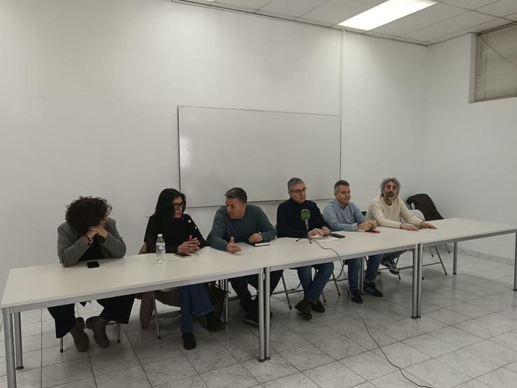 Representantes dos sindicatos con representación na Administración de Xustiza de Galicia, en rolda de prensa 