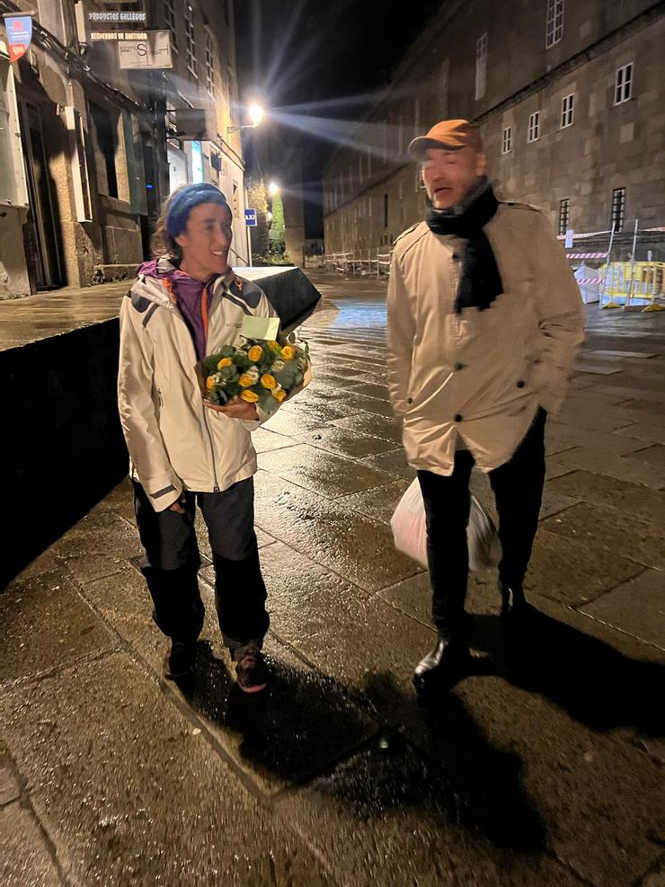 Maite Rojo e Pablo Teijeiro que completaron dunha tirada o Camiño Primitivo 